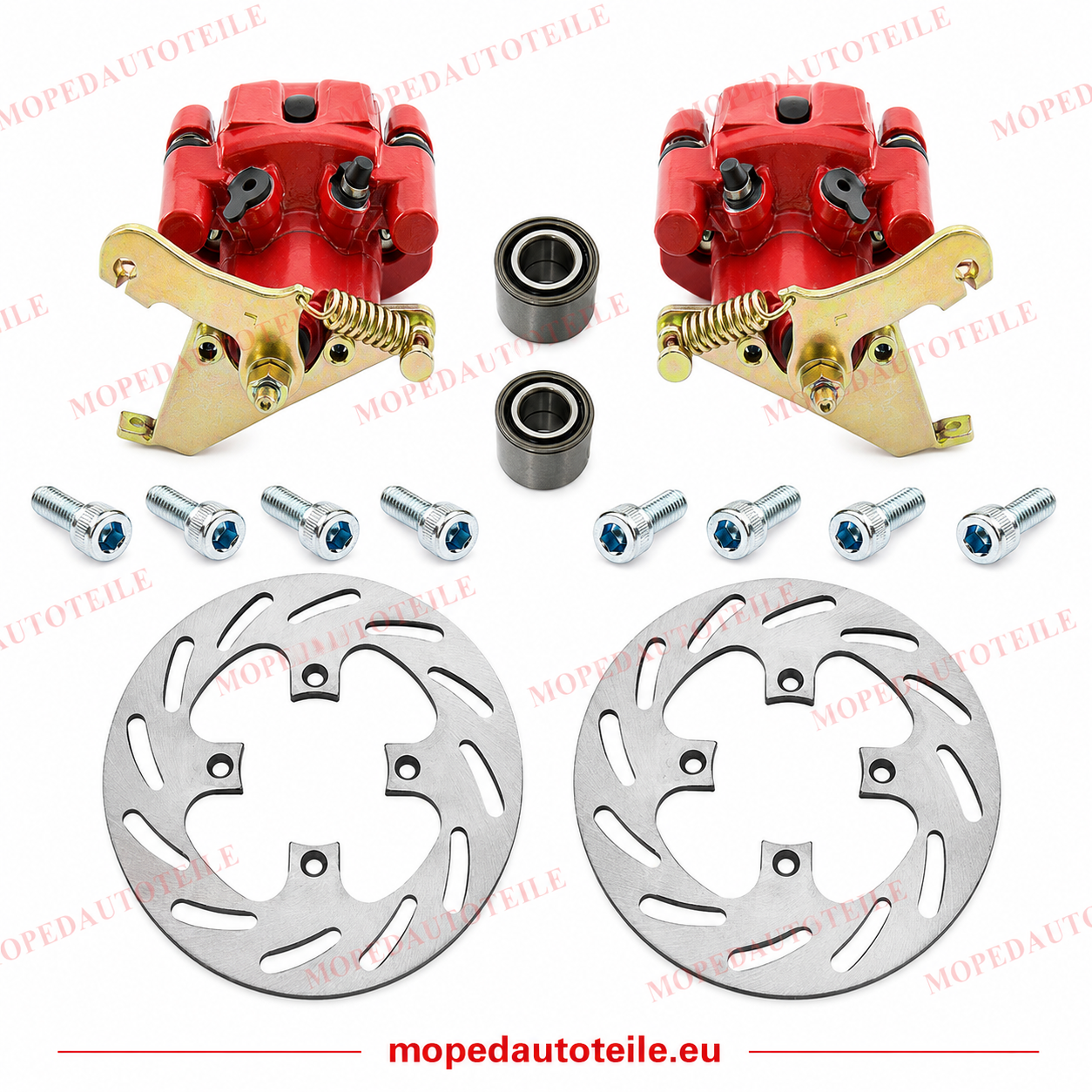 Rear brake set, Ligier(JS50/JS60/IXO) Microcar(M8/MGO 1/2/3/4), brake caliper+wheel bearing+brake disc+screws