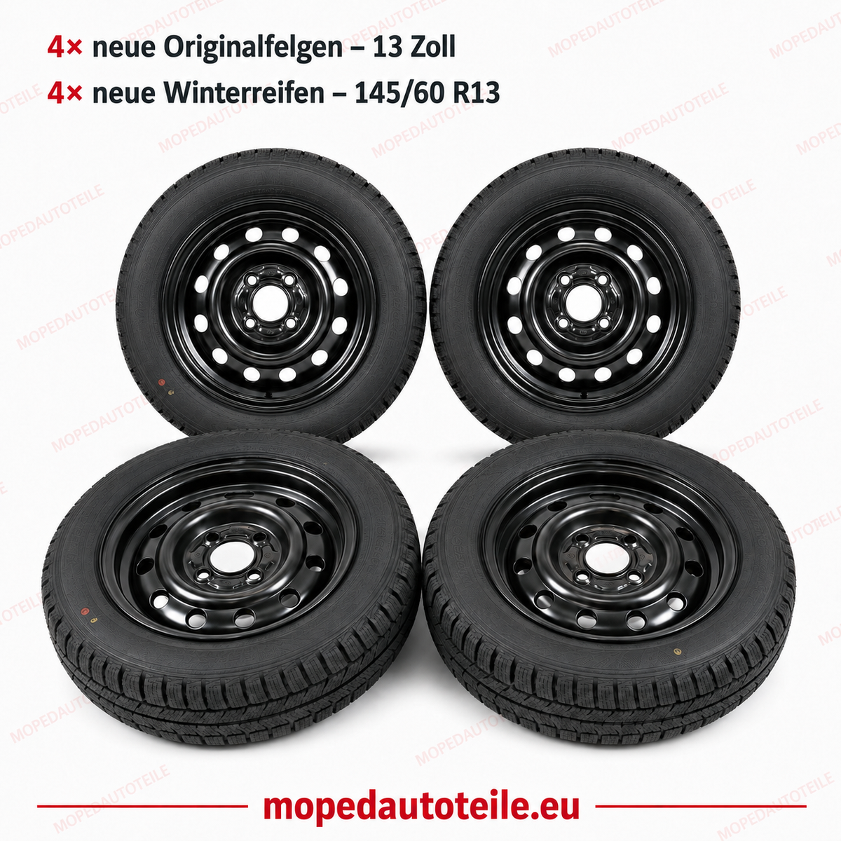 Conjunto de 4 novas rodas originais + 4 novos pneus de inverno 13 polegadas Ligier Microcar