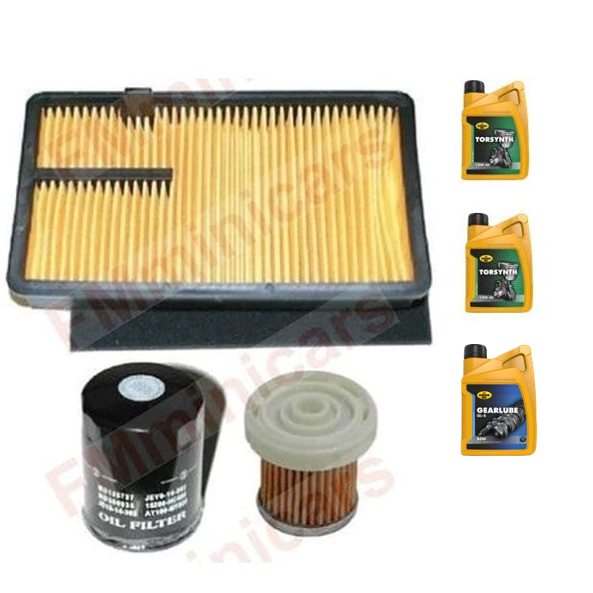 Paquete de mantenimiento + 2L de aceite de motor (10W40) + 1L de aceite de transmisión (80W90), filtro de aceite Aixam Z402 filtro de aire filtro de diésel Kubota