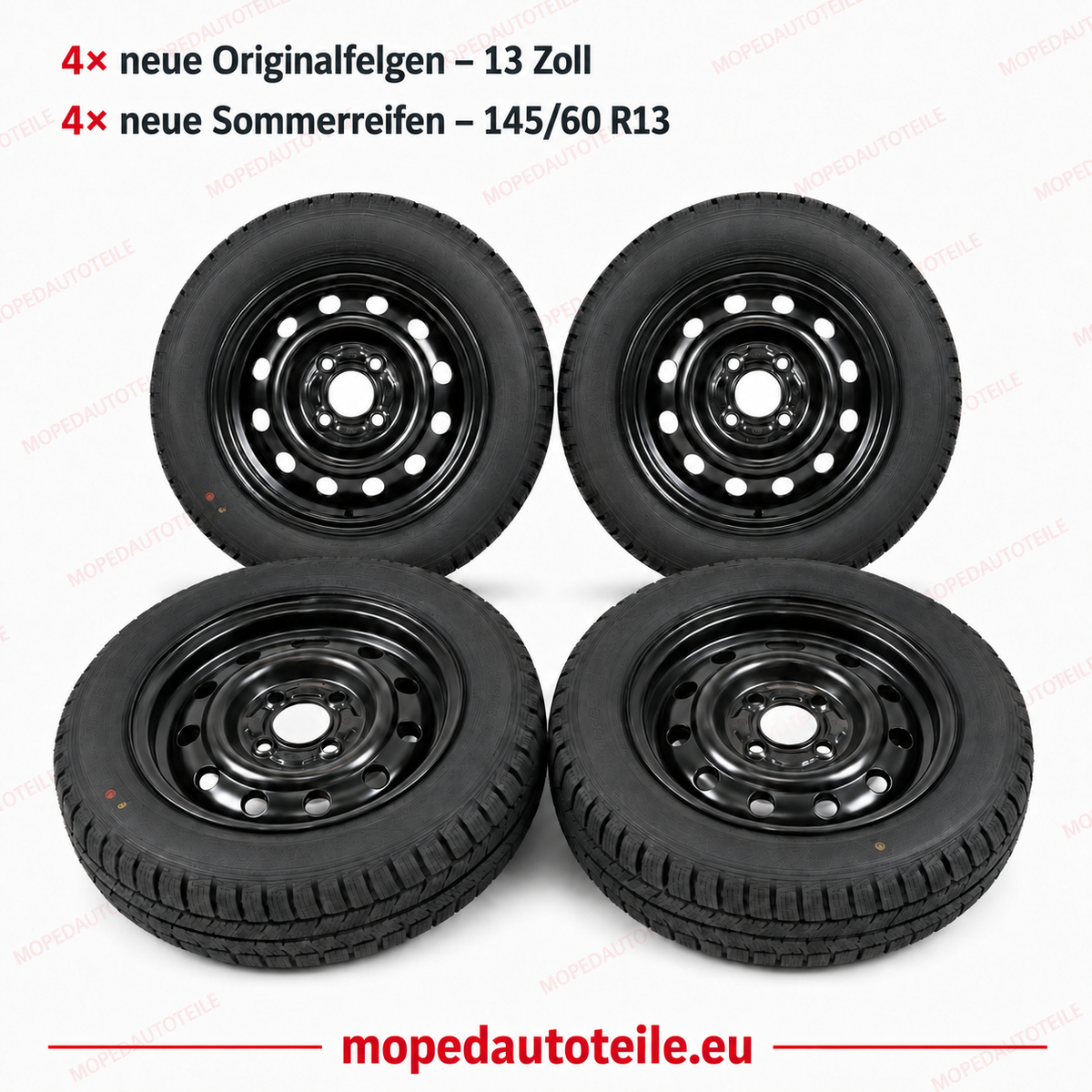 Sada 4 nových originálních disků + 4 nové letní pneumatiky 13 palců Ligier Microcar