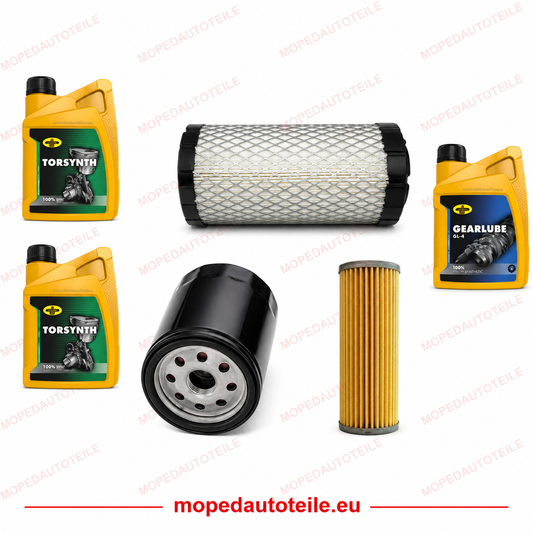 Pacchetto di manutenzione + 2L olio motore (10W40) + 1L olio cambio (80W90), filtro olio 2TNE68 filtro aria filtro diesel Yanmar (Microcar/Chatenet)