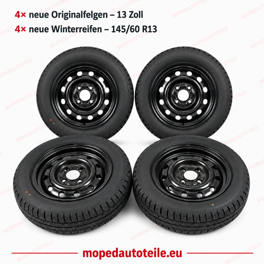 Set di 4 nuovi cerchi originali + 4 nuovi pneumatici per tutte le stagioni 13 pollici, Aixam/Microcar