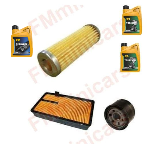 Wartungspaket + 2L Motoröl(10W40)+ 1L Getriebeöl(80W90), Aixam Z402 Ölfilter Luftfilter Dieselfilter Kubota
