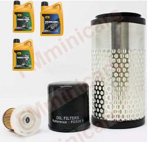 Wartungspaket + 2L Motoröl(10W40)+ 1L getriebeöl(80W90), Aixam Z482 Ölfilter Luftfilter Dieselfilter Kubota